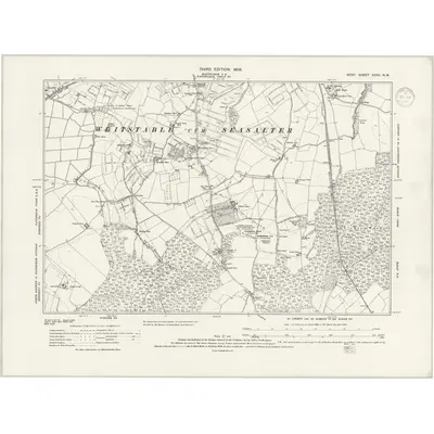1906 Map of Kent XXXV.NW, 1938 Print