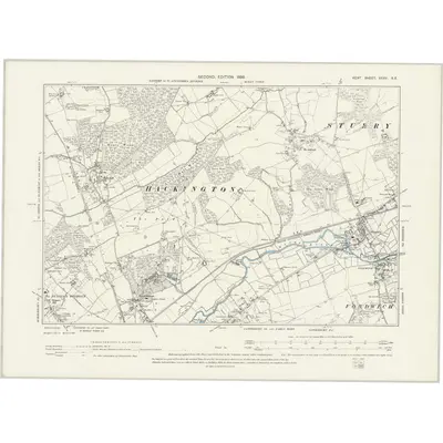 1896 Map of Kent XXXV.SE, 1898 Print