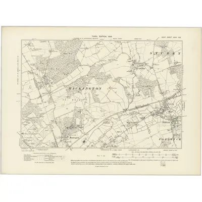 1906 Map of Kent XXXV.SE, 1908 Print