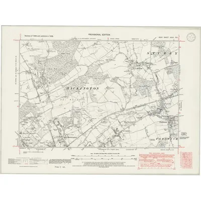 1938 Map of Kent XXXV.SE, 1946 Print