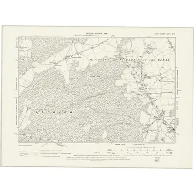 1896 Map of Kent XXXV.SW, 1898 Print
