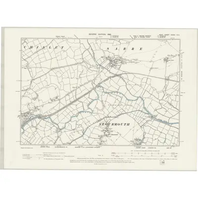 1896 Map of Kent XXXVI.NE, 1898 Print