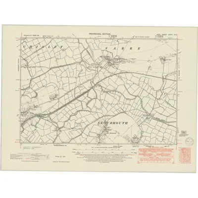 1938 Map of Kent XXXVI.NE, 1950 Print