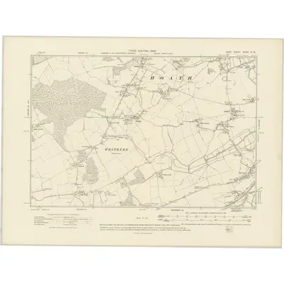 1906 Map of Kent XXXVI.NW, 1908 Print