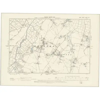 1896 Map of Kent XXXVI.SE, 1898 Print