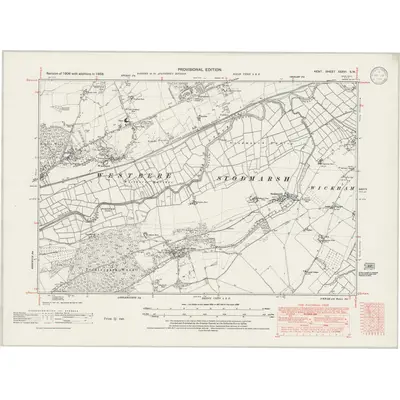 1938 Map of Kent XXXVI.SW, 1946 Print