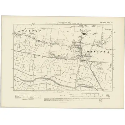 1905 Map of Kent XXXVII.NW, 1908 Print