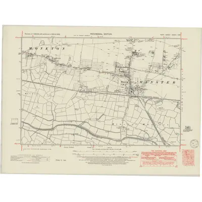 1945 Map of Kent XXXVII.NW, 1950 Print