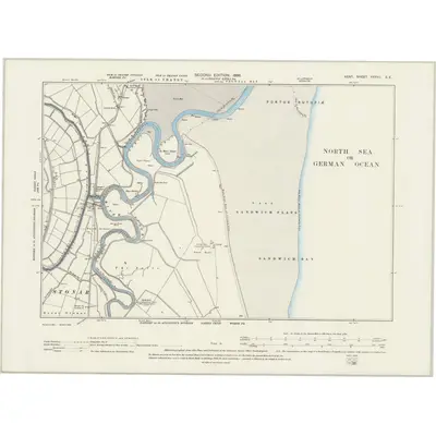 1896 Map of Kent XXXVII.SE, 1898 Print
