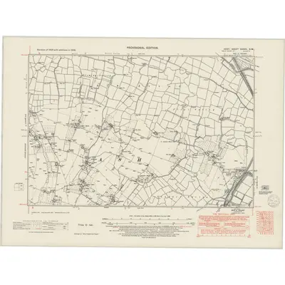 1938 Map of Kent XXXVII.SW, 1950 Print