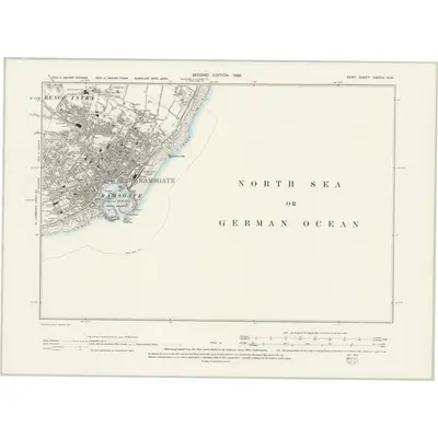 1896 Map of Kent XXXVIII.NW, 1898 Print