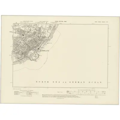 1905 Map of Kent XXXVIII.NW, 1908 Print