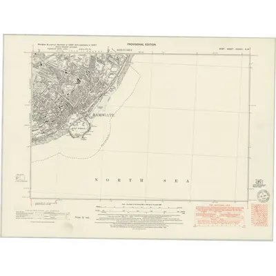 1947 Map of Kent XXXVIII.NW, 1951 Print