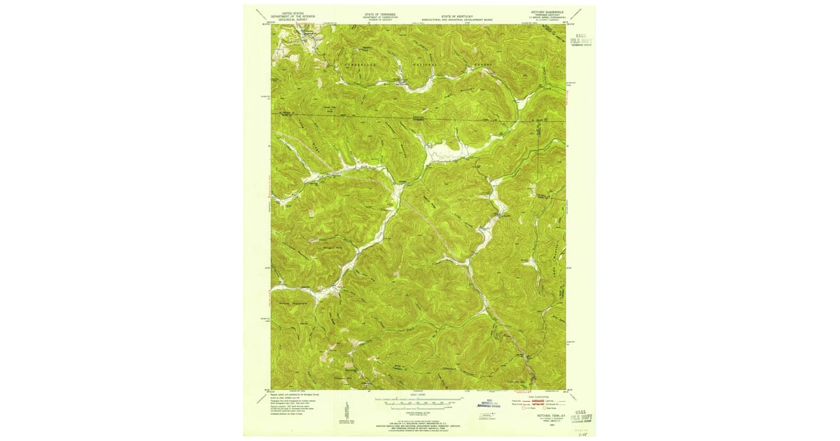 1953 Map of Ketchen, Scott County, TN — High-Res | Pastmaps