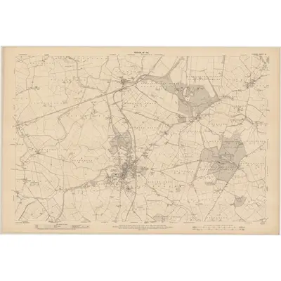 1908 Map of Kildare - Sheet 19, 1911 Print