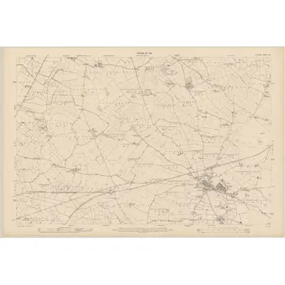 1908 Map of Kildare - Sheet 22, 1910 Print