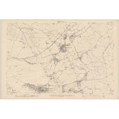 1908 Map of Kildare - Sheet 23, 1910 Print
