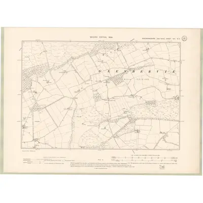 1901 Map of Kincardineshire Sheet XIX.NE, 1904 Print