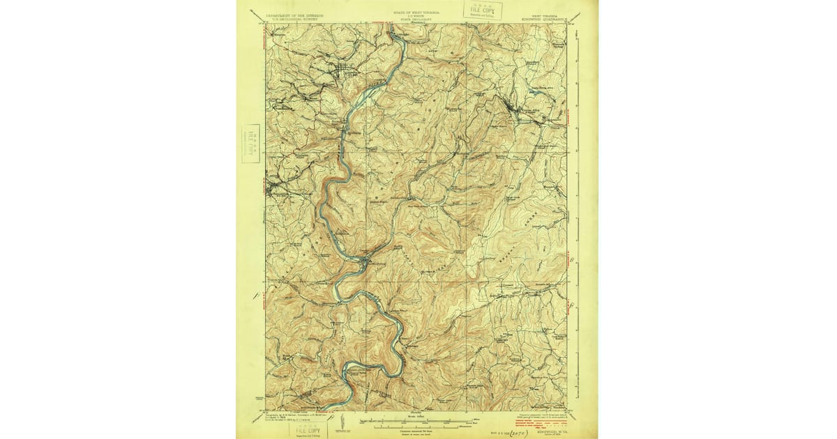 1925 Map of Kingwood, WV — High-Res | Pastmaps