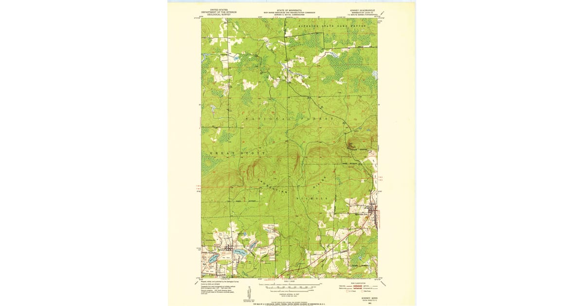 Old Maps of Buhl MN for Genealogy - Kinney St Louis County Mn Usgs Topo 1951 P1952 Og 1200x630 