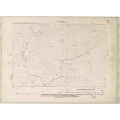 1907 Map of Kirkcudbrightshire Sheet III.SE, 1909 Print