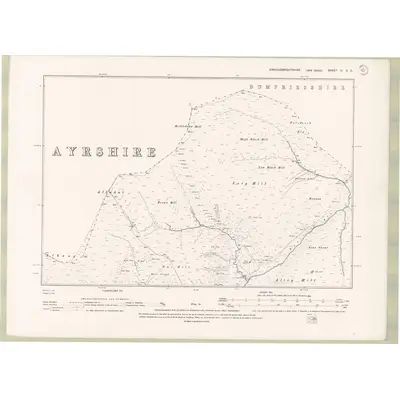 1893 Map of Kirkcudbrightshire Sheet IV.NE, 1895 Print