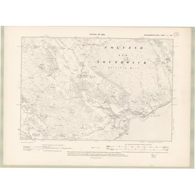 1907 Map of Kirkcudbrightshire Sheet LI.NW, 1909 Print