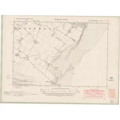 1946 Map of Kirkcudbrightshire Sheet LII.NW, 1952 Print