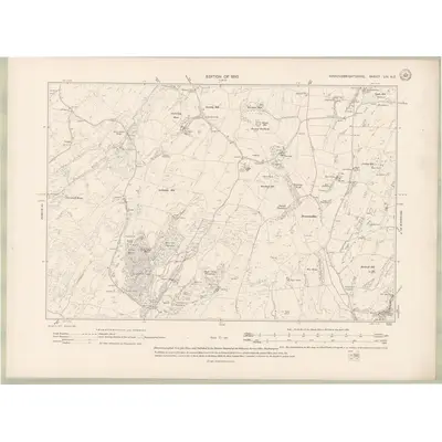 1907 Map of Kirkcudbrightshire Sheet LIV.NE, 1910 Print