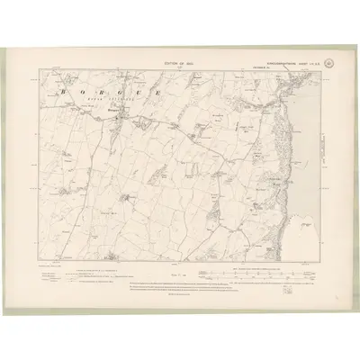 1907 Map of Kirkcudbrightshire Sheet LIV.SE, 1910 Print