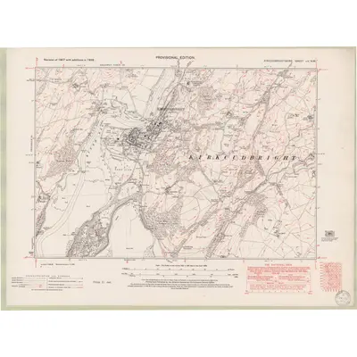 1949 Map of Kirkcudbrightshire Sheet LV.NW, 1950 Print