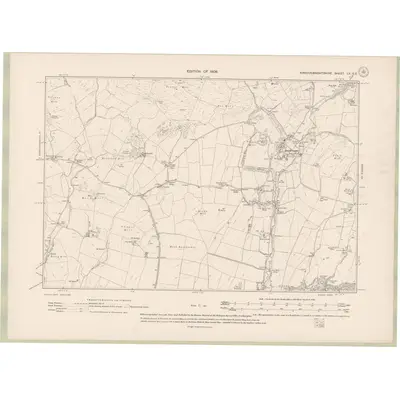 1907 Map of Kirkcudbrightshire Sheet LV.SE, 1909 Print