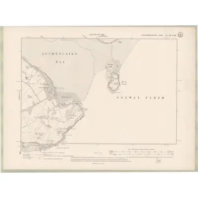1907 Map of Kirkcudbrightshire Sheet LVI.NE & SE, 1910 Print