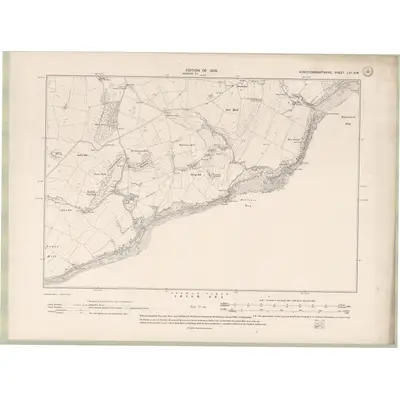 1907 Map of Kirkcudbrightshire Sheet LVI.SW, 1909 Print