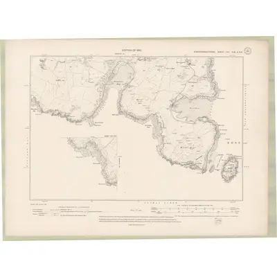 1907 Map of Kirkcudbrightshire Sheet LVII.NW & NE, 1910 Print