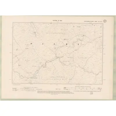 1907 Map of Kirkcudbrightshire Sheet XIII.NE, 1909 Print