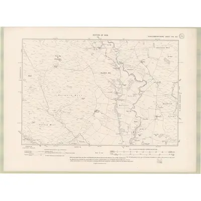 1907 Map of Kirkcudbrightshire Sheet XIX.SE, 1909 Print