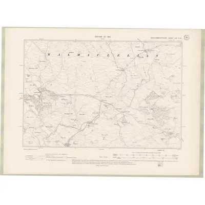 1907 Map of Kirkcudbrightshire Sheet XIX.SW, 1910 Print