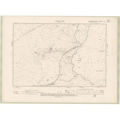 1907 Map of Kirkcudbrightshire Sheet XL.NE, 1909 Print