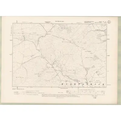 1907 Map of Kirkcudbrightshire Sheet XX.SE, 1910 Print