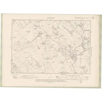 1907 Map of Kirkcudbrightshire Sheet XXVII.SE, 1910 Print