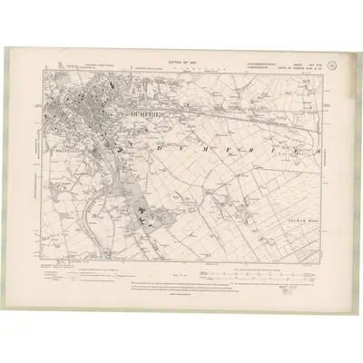 1907 Map of Kirkcudbrightshire Sheet XXX.NW, 1910 Print