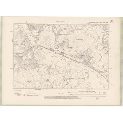 1907 Map of Kirkcudbrightshire Sheet XXXV.NW, 1910 Print
