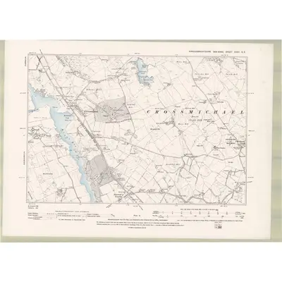 1894 Map of Kirkcudbrightshire Sheet XXXV.SE, 1895 Print