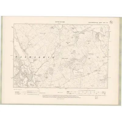 1907 Map of Kirkcudbrightshire Sheet XXXV.SW, 1909 Print