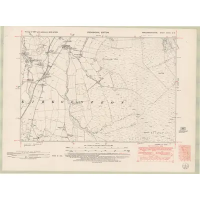 1946 Map of Kirkcudbrightshire Sheet XXXVII.SW, 1951 Print