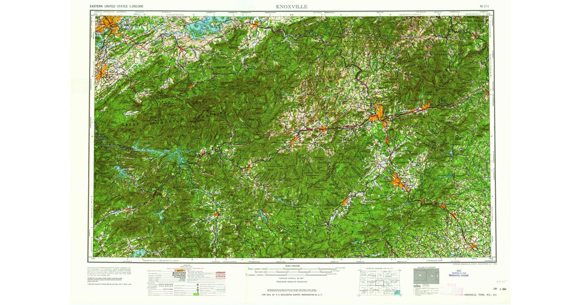 1964 Map of Knoxville, TN — High-Res | Pastmaps