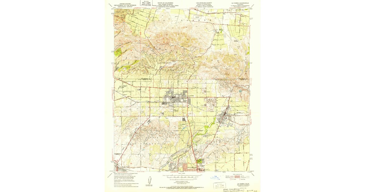 1952 Map of La Habra, CA
