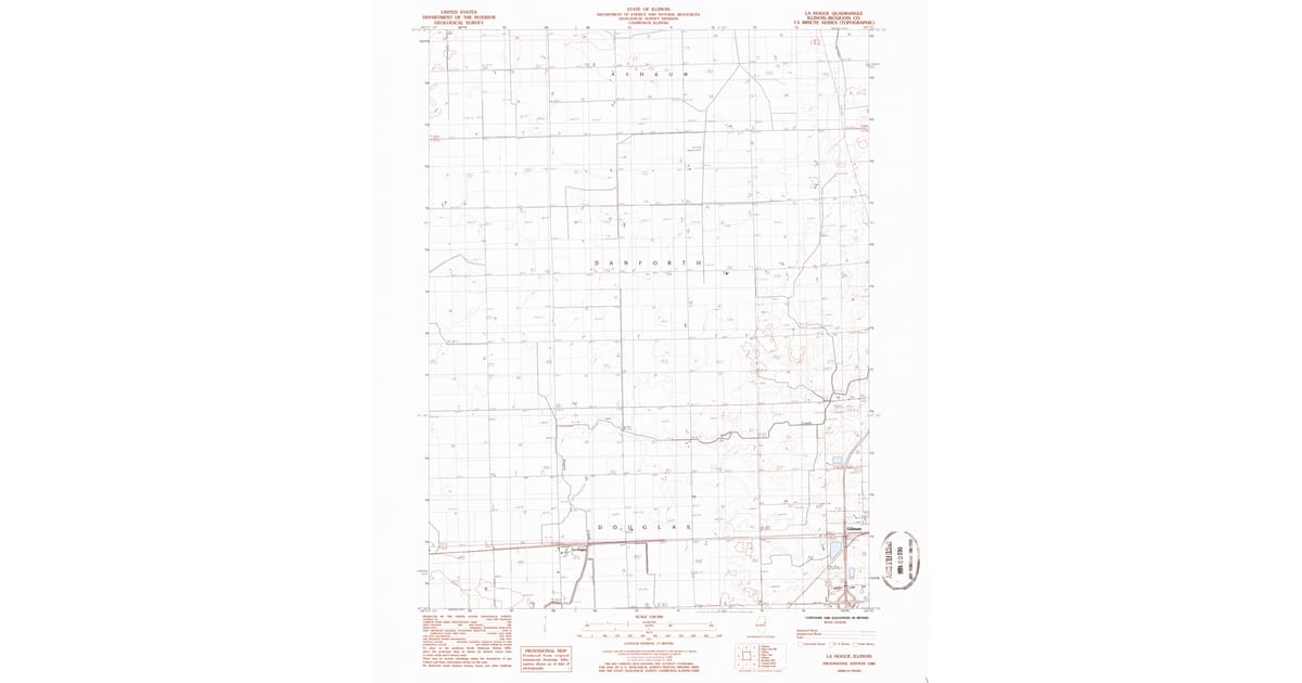 1986 Map of La Hogue, Iroquois County, IL — High-Res | Pastmaps