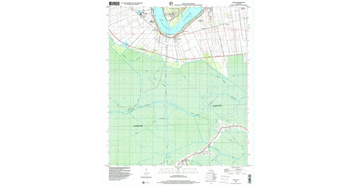 1998 Map of Lagan, Bessie K, LA — High-Res | Pastmaps